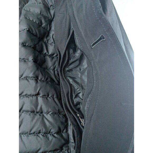 Eddie Bauer Jacket Men Large Tall Black Button Down Removable Liner Trench - Picture 9 of 13